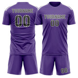 Custom Light Purple Dark Grey Soccer Jersey