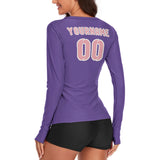 Custom Light Purple Light Pink Women's Long-Sleeve Shirt