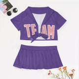 Custom Light Purple Light Pink Cheerleading Uniform Set