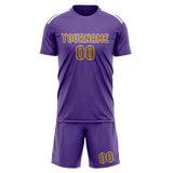 Custom Light Purple Khaki Soccer Jersey