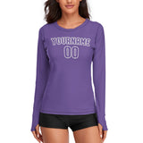 Custom Light Purple Light Purple Women's Long-Sleeve Shirt