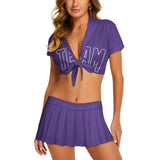Custom Light Purple Light Purple Cheerleading Uniform Set