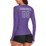 Custom Light Purple Light Purple Women's Long-Sleeve Shirt