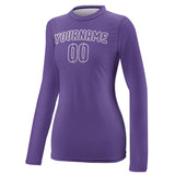 Custom Light Purple Light Purple Women's Long-Sleeve Shirt