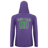 Custom Light Purple Emerald Green UV-Hoodie
