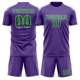 Custom Light Purple Emerald Green Soccer Jersey