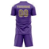 Custom Light Purple Light Khaki Soccer Jersey