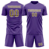 Custom Light Purple Light Khaki Soccer Jersey