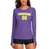 Custom Light Purple Light Yellow Women's Long-Sleeve Shirt