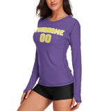 Custom Light Purple Light Yellow Women's Long-Sleeve Shirt