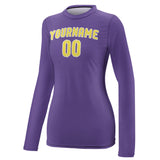 Custom Light Purple Light Yellow Women's Long-Sleeve Shirt