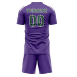 Custom Light Purple Blue Green Soccer Jersey
