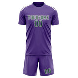 Custom Light Purple Blue Green Soccer Jersey