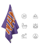 Custom Light Purple Orange Beach Towel