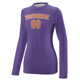 Custom Light Purple Orange Women's Long-Sleeve Shirt