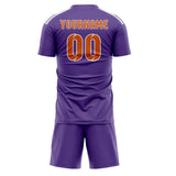 Custom Light Purple Orange Soccer Jersey