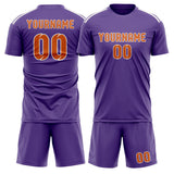 Custom Light Purple Orange Soccer Jersey
