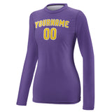 Custom Light Purple Gold Women's Long-Sleeve Shirt