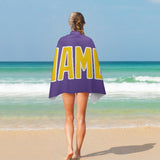 Custom Light Purple Gold Beach Towel