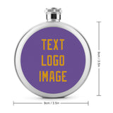 Custom Light Purple Yellow Hip Flask