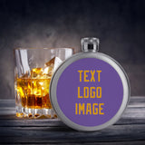 Custom Light Purple Yellow Hip Flask