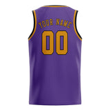 Custom Light Purple & Yellow Colors Design Sports Basketball Jersey
