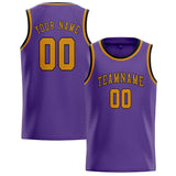 Custom Light Purple & Yellow Colors Design Sports Basketball Jersey