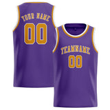 Custom Light Purple & Yellow Colors Design Sports Basketball Jersey