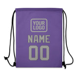 Custom Light Purple Gray Drawstring Bag