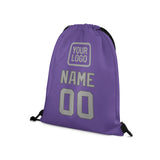 Custom Light Purple Gray Drawstring Bag