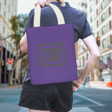Custom Light Purple Gray Canvas Tote Bag
