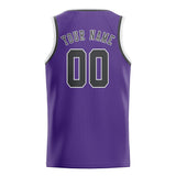 Custom Light Purple & Dark Grey Colors Design Sports Basketball Jersey