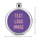 Custom Light Purple Light Pink Hip Flask