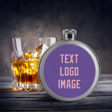 Custom Light Purple Light Pink Hip Flask