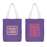 Custom Light Purple Pink Canvas Tote Bag