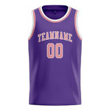Custom Light Purple & Light Pink Colors Design Sports Basketball Jersey