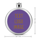 Custom Light Purple Khaki Hip Flask