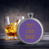 Custom Light Purple Khaki Hip Flask