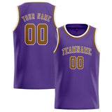 Custom Light Purple & Khaki Colors Design Sports Basketball Jersey