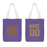 Custom Light Purple Light Khaki Canvas Tote Bag