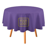 Custom Light Purple Light Khaki Round Table Cloth
