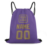 Custom Light Purple Light Khaki Drawstring Bag