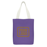 Custom Light Purple Light Khaki Canvas Tote Bag