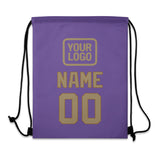 Custom Light Purple Light Khaki Drawstring Bag