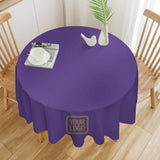 Custom Light Purple Light Khaki Round Table Cloth