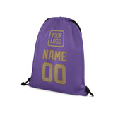 Custom Light Purple Light Khaki Drawstring Bag
