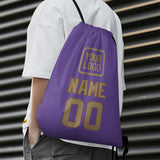 Custom Light Purple Light Khaki Drawstring Bag