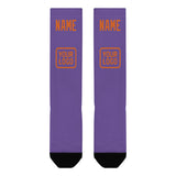Custom Light Purple Orange Knee-High Sock