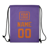 Custom Light Purple Orange Drawstring Bag