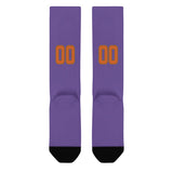Custom Light Purple Orange Knee-High Sock